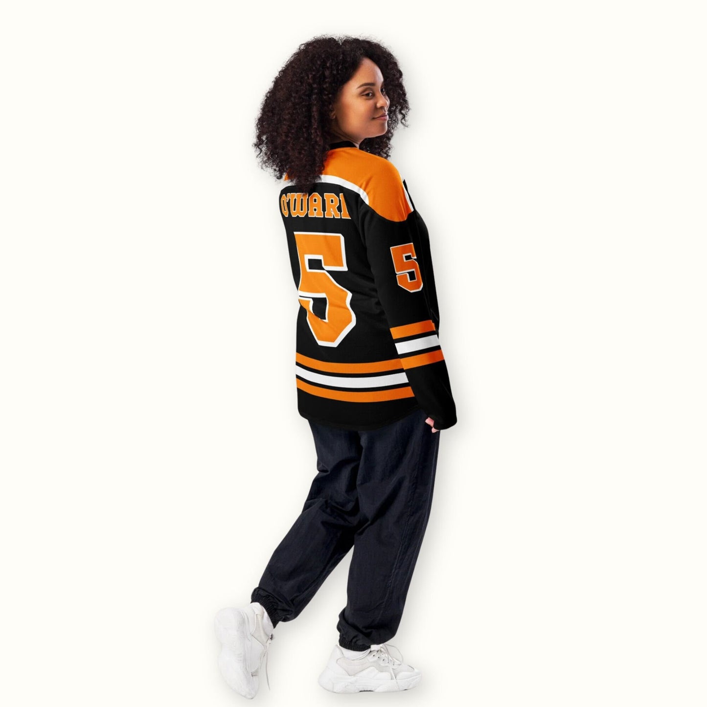 Racing Fan Oversized Hockey Jersey with Vibrant #5 Graphics