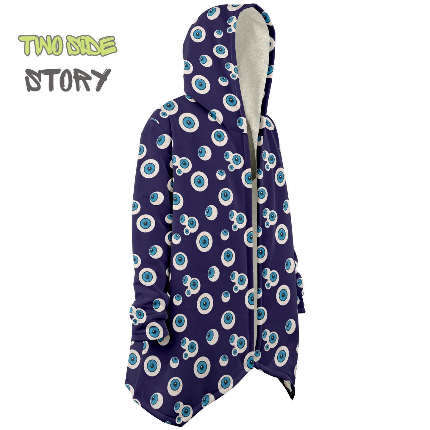 Unique Micro-fleece Evil Eye Print Hooded Cloak,Mykonos Eye Festival Rave Party Wear,Halloween Costume,Unique Gifts