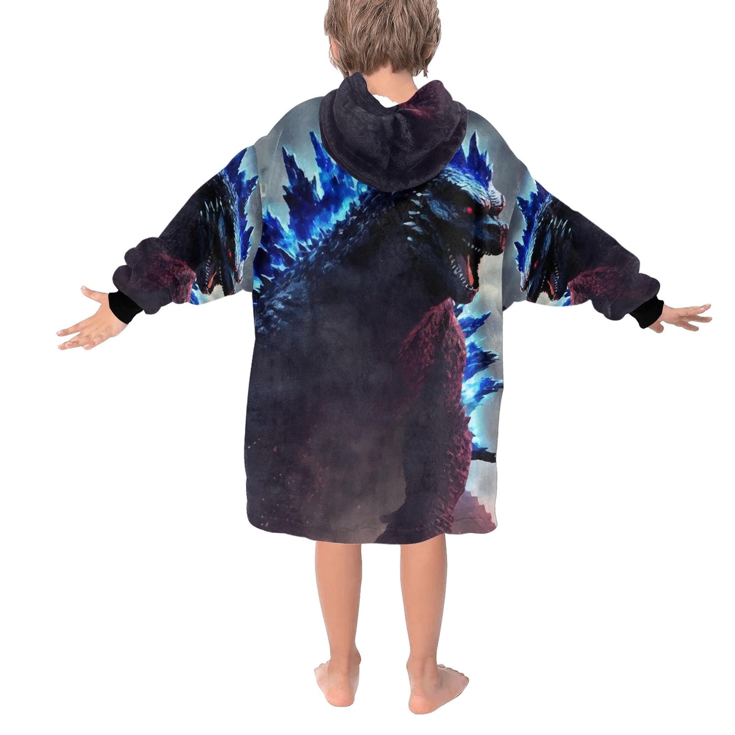 Kids Blanket Hoodie Godzilla Gojira Kaiju Blankets Art Comics Retro Neon