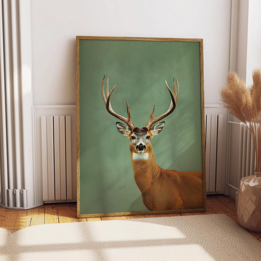 Vintage Whitetail Deer Hunting Print Retro Outdoors Poster Travel Poster Cabin Cottage Wall Art Outdoor Sports Gift