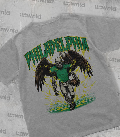 Philadelphia Football Shirt - Graphic Tees - Skeleton Shirt - Merch Tee - Gift Shirt - Bootleg Shirt - Vintage - Skeleton Football Shirt