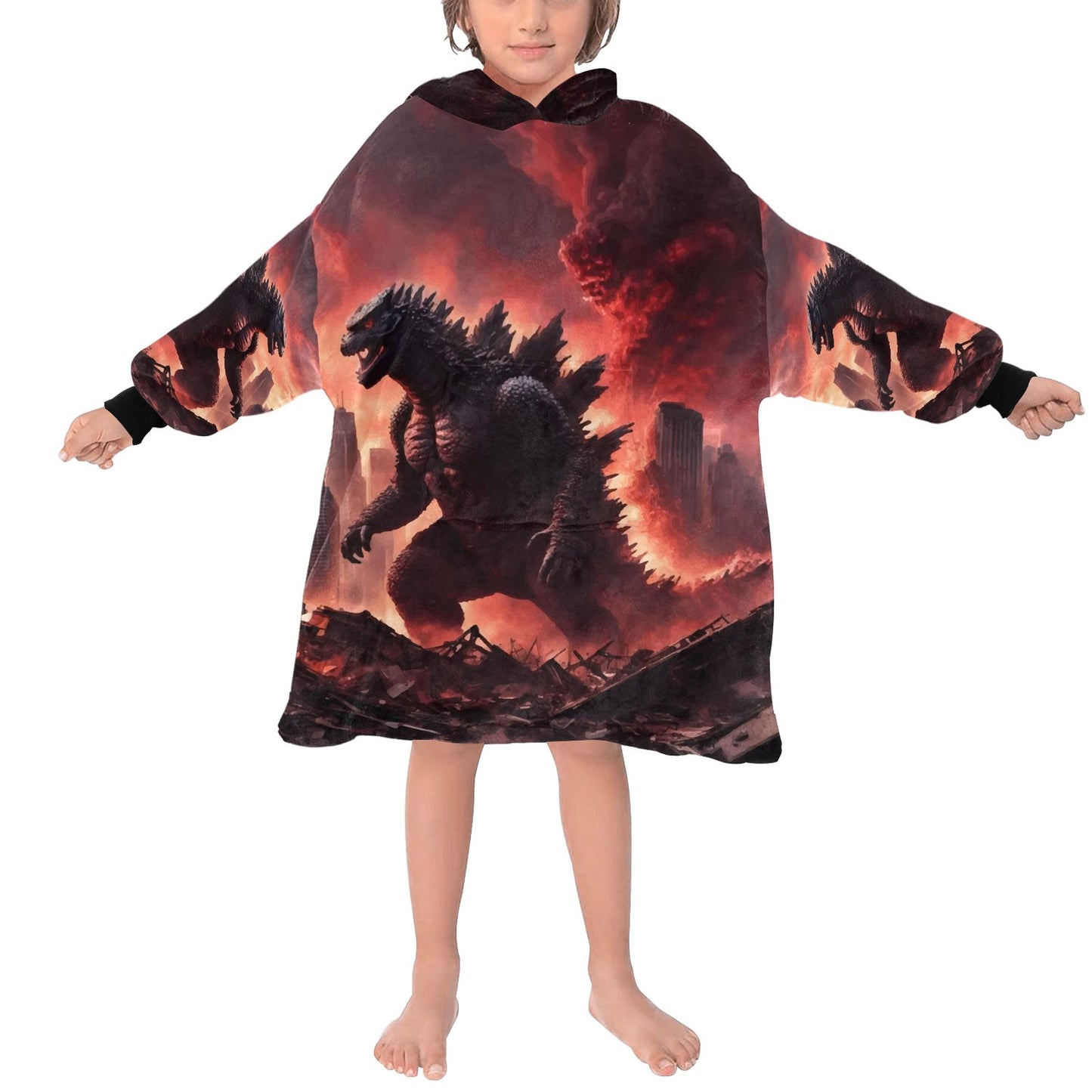 Hoodie Blanket Godzilla Gojira Kaiju Blankets Comics Retro Cartoon Godzillas