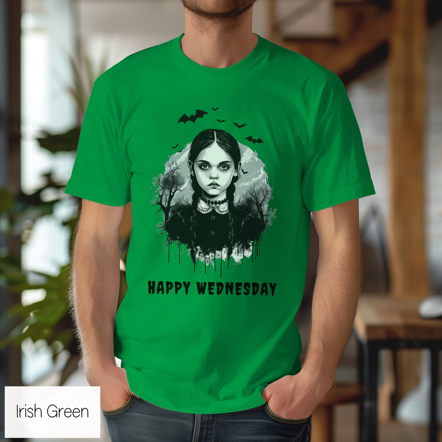 Happy Wednesday Goth T-Shirt: Spooky Season Graphic Tee