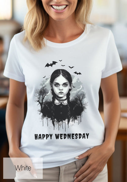 Happy Wednesday Goth T-Shirt: Spooky Season Graphic Tee