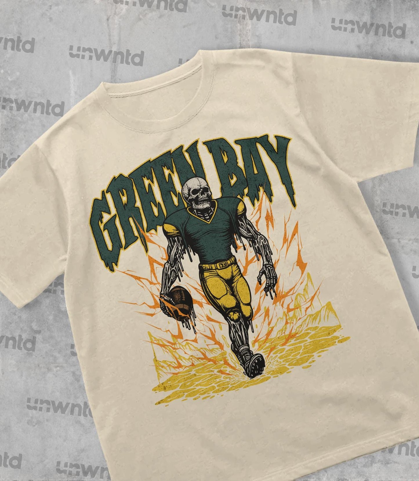 Green Bay Football Shirt - Graphic Tees - Skeleton Shirt - Merch Tee - Gift Shirt - Bootleg Shirt - Vintage - Skeleton Football Shirt