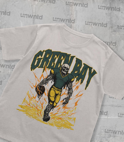 Green Bay Football Shirt - Graphic Tees - Skeleton Shirt - Merch Tee - Gift Shirt - Bootleg Shirt - Vintage - Skeleton Football Shirt