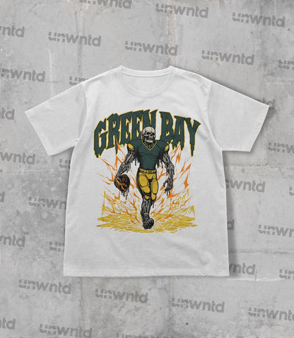 Green Bay Football Shirt - Graphic Tees - Skeleton Shirt - Merch Tee - Gift Shirt - Bootleg Shirt - Vintage - Skeleton Football Shirt