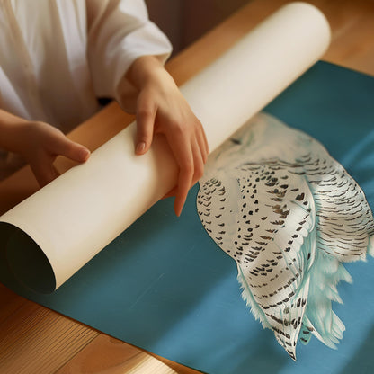 Vintage Snowy Owl Print Retro Alaskan Poster Outdoor Sports Poster Travel Poster Rustic Farmhouse Cabin Cottage Antique Wall Art The Artic