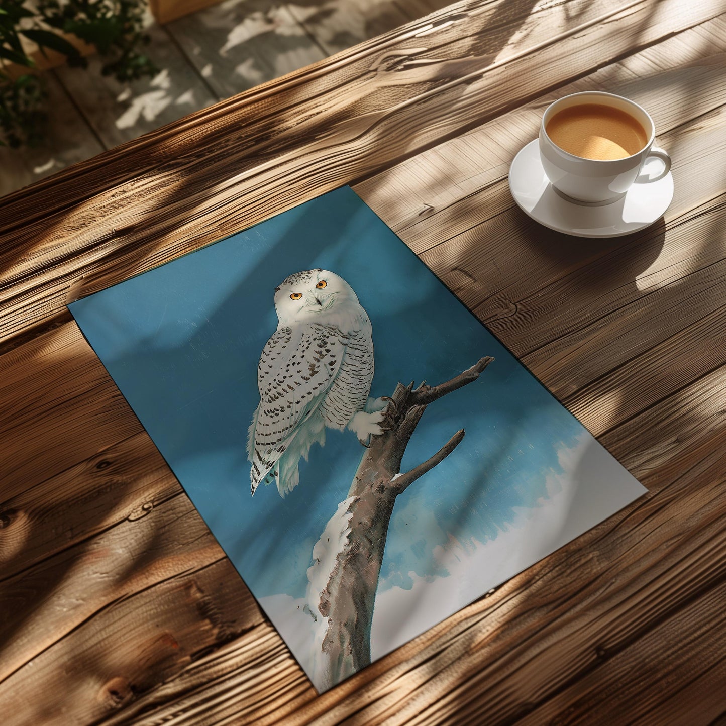 Vintage Snowy Owl Print Retro Alaskan Poster Outdoor Sports Poster Travel Poster Rustic Farmhouse Cabin Cottage Antique Wall Art The Artic