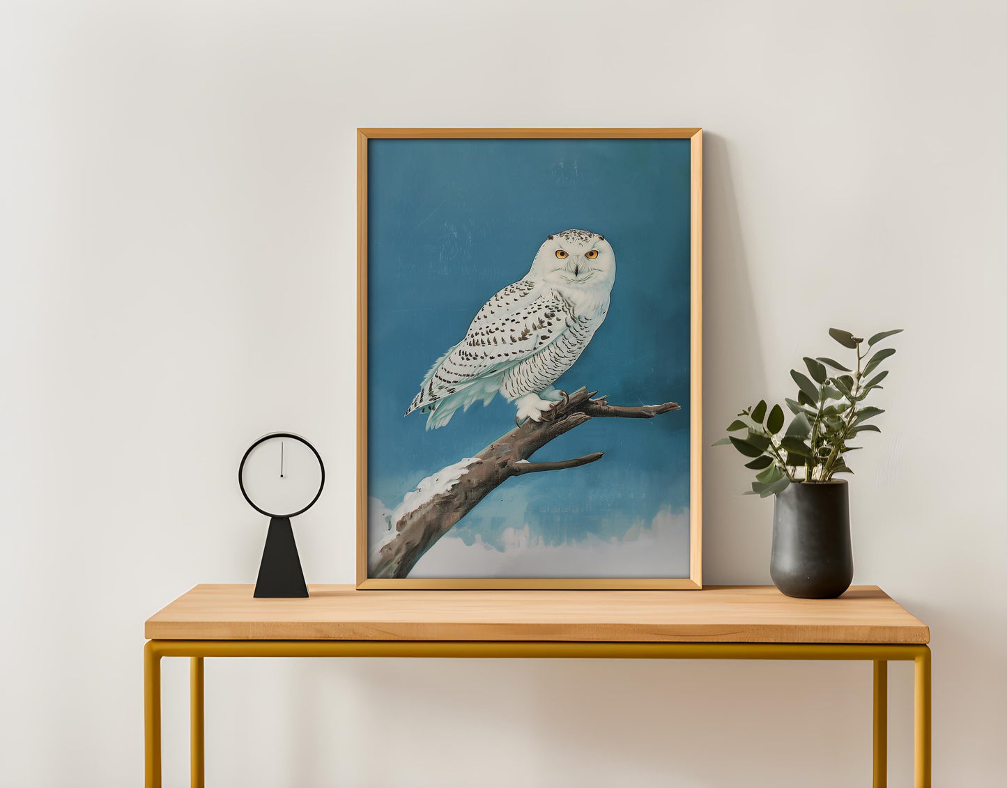 Vintage Snowy Owl Print Retro Alaskan Poster Outdoor Sports Poster Travel Poster Rustic Farmhouse Cabin Cottage Antique Wall Art The Artic