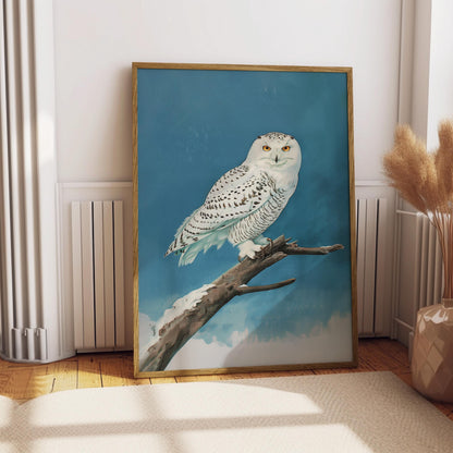 Vintage Snowy Owl Print Retro Alaskan Poster Outdoor Sports Poster Travel Poster Rustic Farmhouse Cabin Cottage Antique Wall Art The Artic