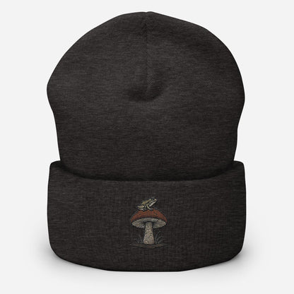 Embroidered Top Hopper Mushroom Society Frog Beanie - Cozy, Stylish, and Unique Headwear Great Gift