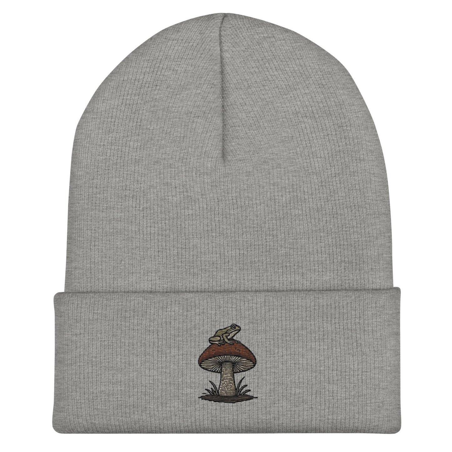Embroidered Top Hopper Mushroom Society Frog Beanie - Cozy, Stylish, and Unique Headwear Great Gift