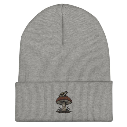 Embroidered Top Hopper Mushroom Society Frog Beanie - Cozy, Stylish, and Unique Headwear Great Gift