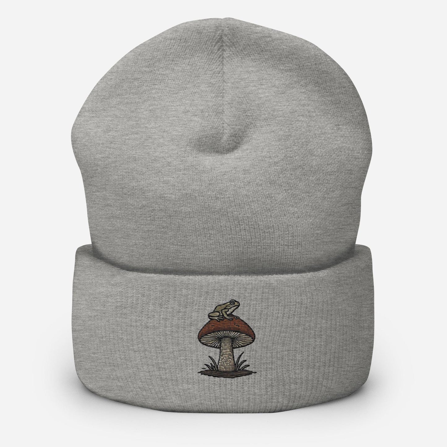 Embroidered Top Hopper Mushroom Society Frog Beanie - Cozy, Stylish, and Unique Headwear Great Gift