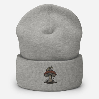 Embroidered Top Hopper Mushroom Society Frog Beanie - Cozy, Stylish, and Unique Headwear Great Gift