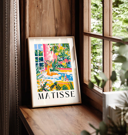 Gazelle in bathtub funny print, Bathroom decor, Safari art, Pink wall art, Matisse poster, Animal print