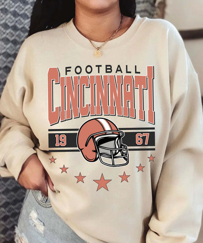 Trendy Cincinnati Game Day Shirt, Retro Cincinnati Football Sweatshirt, Cincinnati Shirt, Game Day Shirt, Cincinnati Football Fan Gift.