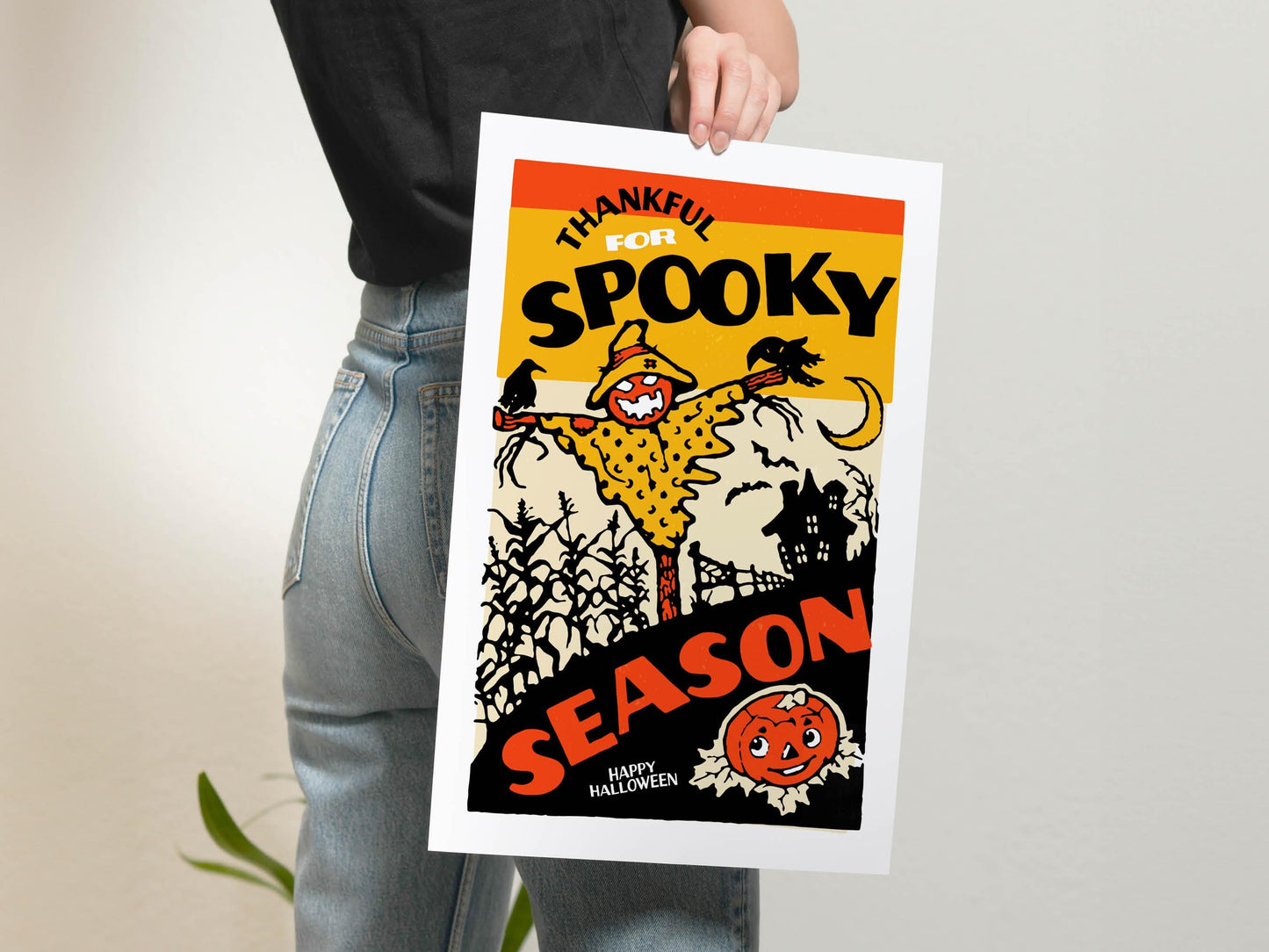 Spooky Halloween Print Retro Halloween Art Poster Kitchen Wall Art Halloween Home Decor Digital Print Printable Art Halloween Party Gift