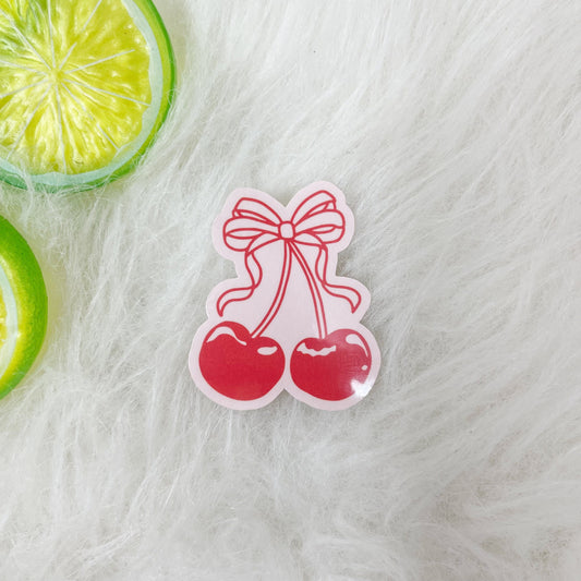 Coquette Cherry Pink Sticker | Girly Sticker | Cute Sticker | Kindle Sticker | Bookish Sticker |  Cute Stickers