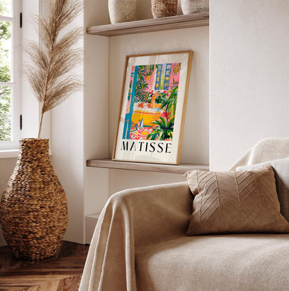 Matisse art print, Llama art print, Bathroom decor, Pink wall art, Animal print