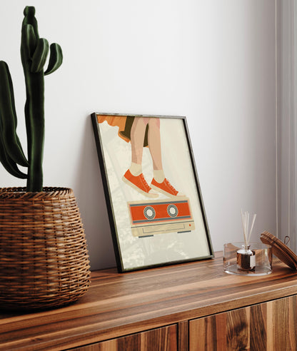 80s nostalgia cassette poster, Retro wall art, Music lover gift, Vintage wall art