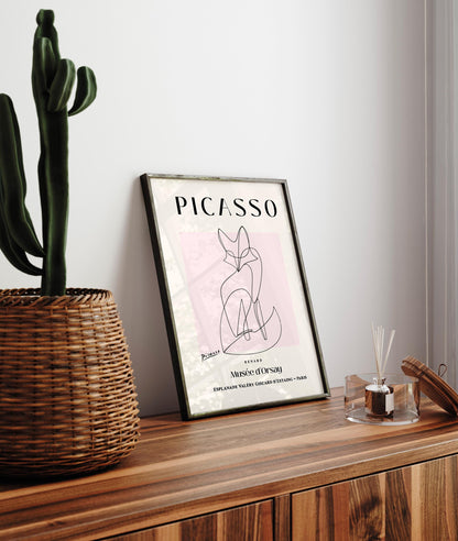 Picasso art print, Fox poster, Minimalist wall art, Mid century print