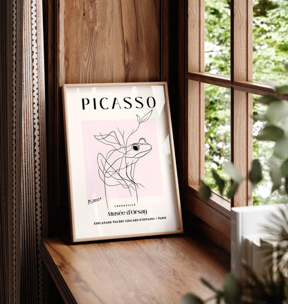 Picasso poster, Frog art print, Mid century print, Frog lover gift, Minimalist wall art