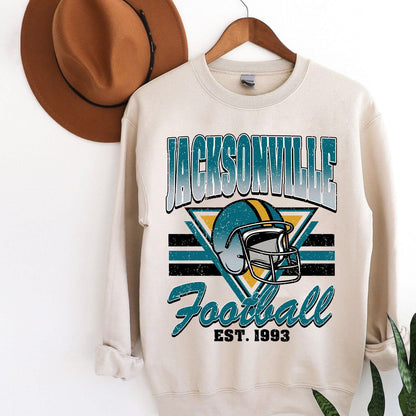 Jacksonville Football 90s Style Sweatshirt, Vintage Jacksonville Football Shirt, Jacksonville Fan Shirt, Sunday Football Tee, Game Day Shirt