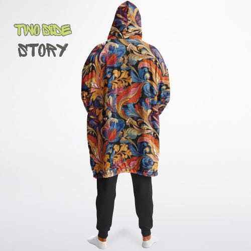 Unisex Reversible Snug Hoodie,Psychedelic Autumn Reversible Hoodie Blanket,Festival Rave Party Wear,Oversized Hoodie Blanket,Unique Gifts