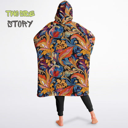 Unisex Reversible Snug Hoodie,Psychedelic Autumn Trippy Blanket Hoodie,Festival Rave Party Wear,Oversized Trippy Hoodie Blanket,Unique Gifts