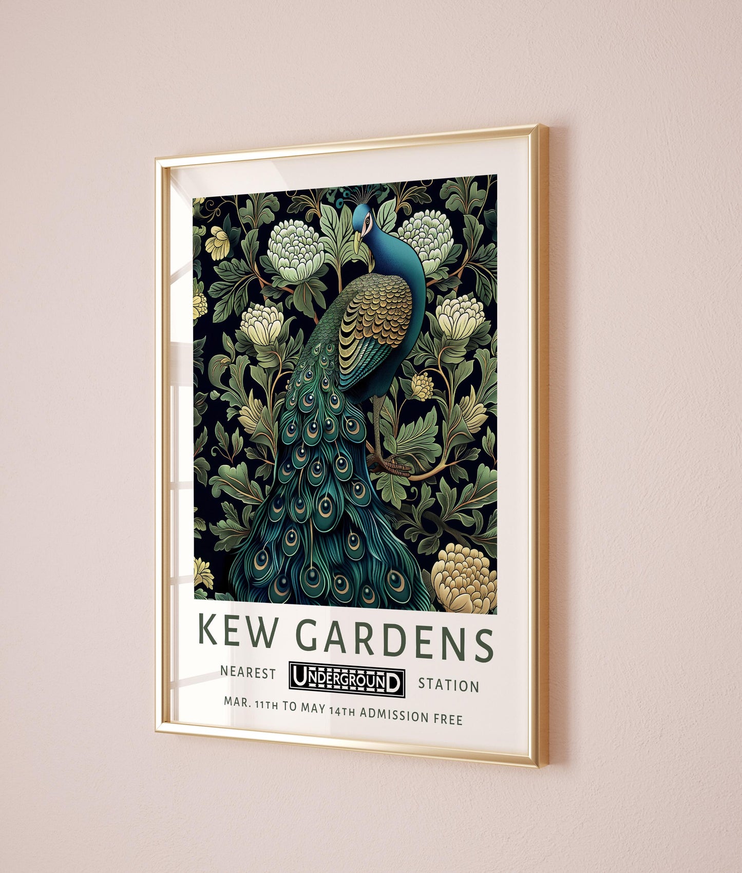 Kew Gardens wall art Print, William Morris Poster, Vintage Poster, Vintage Country Floral, Kew Gardens Poster, London Print, Gift Idea