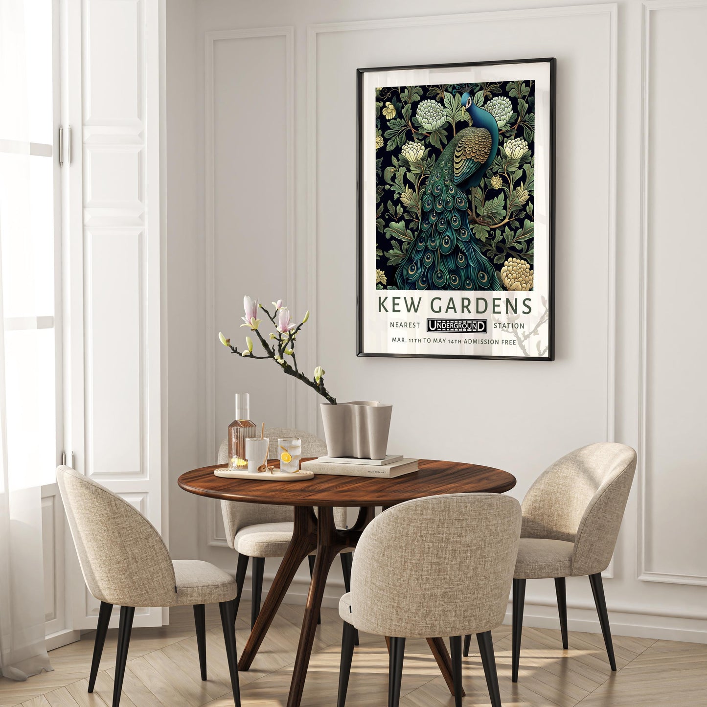 Kew Gardens wall art Print, William Morris Poster, Vintage Poster, Vintage Country Floral, Kew Gardens Poster, London Print, Gift Idea