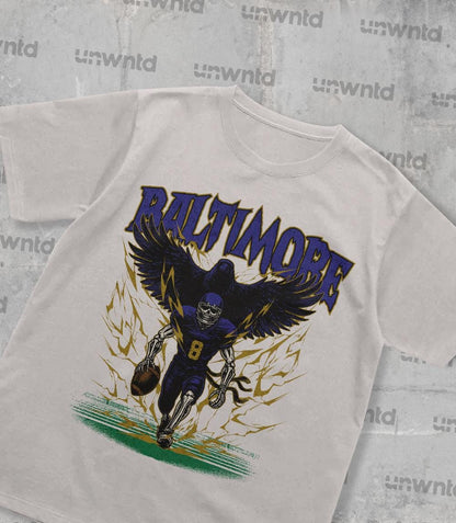 Baltimore Football Shirt - Graphic Tees - Skeleton Shirt - Merch Tee - Gift Shirt - Bootleg Shirt - Vintage - Skeleton Football Shirt