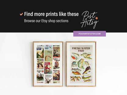 Boat Fishing Print Gift for Fisherman Art Poster Retro Angler Wall Decor Fishing Artwork Outdoorsy Wall Art Fishing Dad