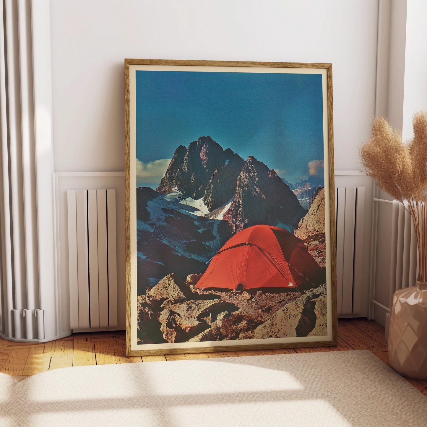 Vintage Mountaineering Advertisement Photo Poster Retro Outdoor Tent Camping Print 1980s Hiking Magazine Art Rock Climbing Summiting Poster