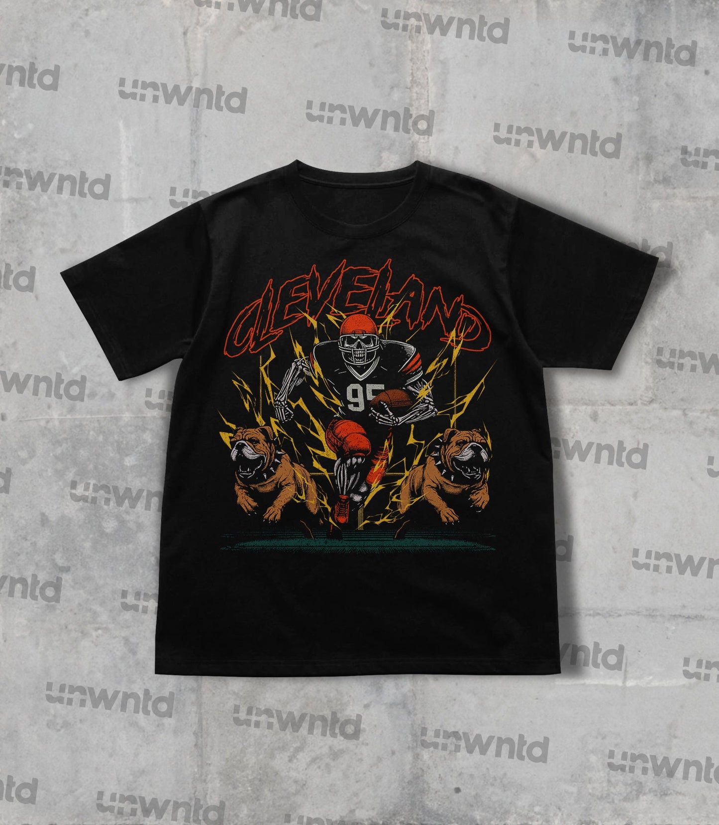 Cleveland Football Shirt - Graphic Tees - Skeleton Shirt - Merch Tee - Gift Shirt - Bootleg Shirt - Vintage - Skeleton Football Shirt