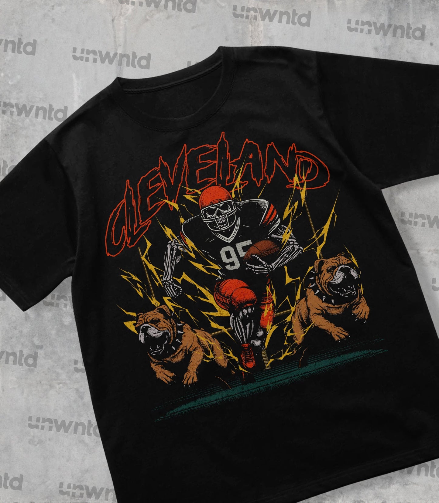 Cleveland Football Shirt - Graphic Tees - Skeleton Shirt - Merch Tee - Gift Shirt - Bootleg Shirt - Vintage - Skeleton Football Shirt