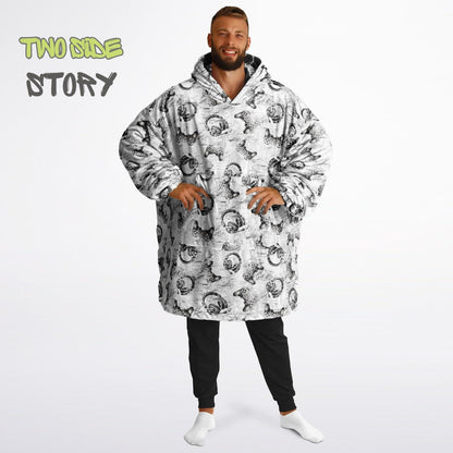 Gamer Print Reversible Adult Snug Hoodie,Oversized Double Sided Hoodie Blanket for Gamers,Warm Blanket with Sleeves,Unique Gift for Gamer