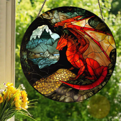 Dragon's Hoard: Stained Glass Style Window Hanging