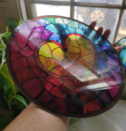 Rainbow Heart: Stained Glass Style Window Hanging