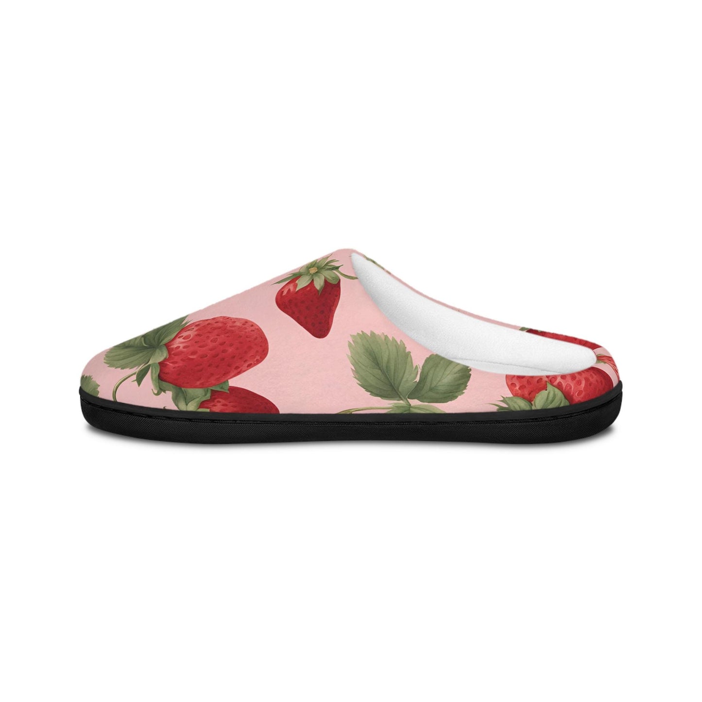 Women'sslippers Strawberry Shortcake Design Indoorslippers Strawberryshort Cake Houseshoes Unique Houseslippers Black Rubber Sole Anti-skid