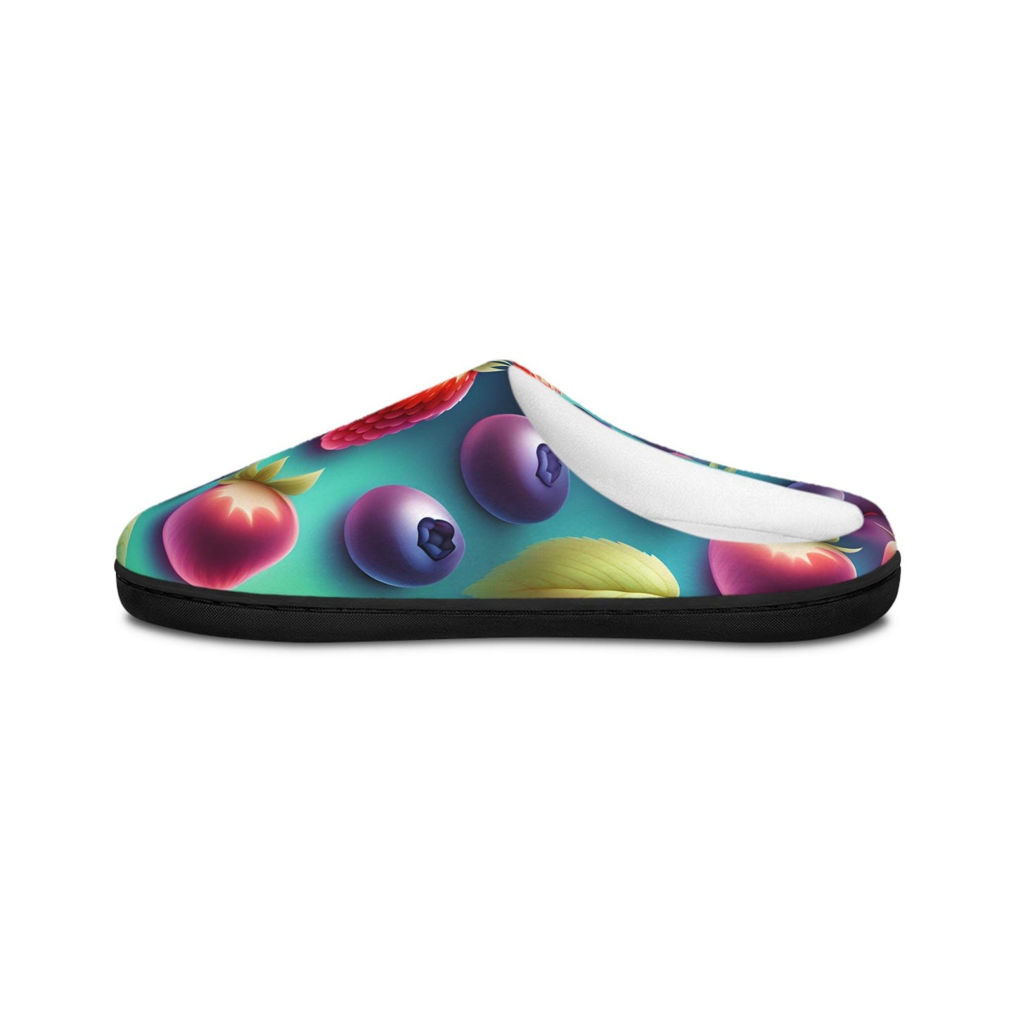 Veryberry Seafoamgreen Women's Slippersshoes Mixedberries Bluegreen Gradient Homeslipper Antiskid Black Rubbersole Fleece Slipper 3 Sizes