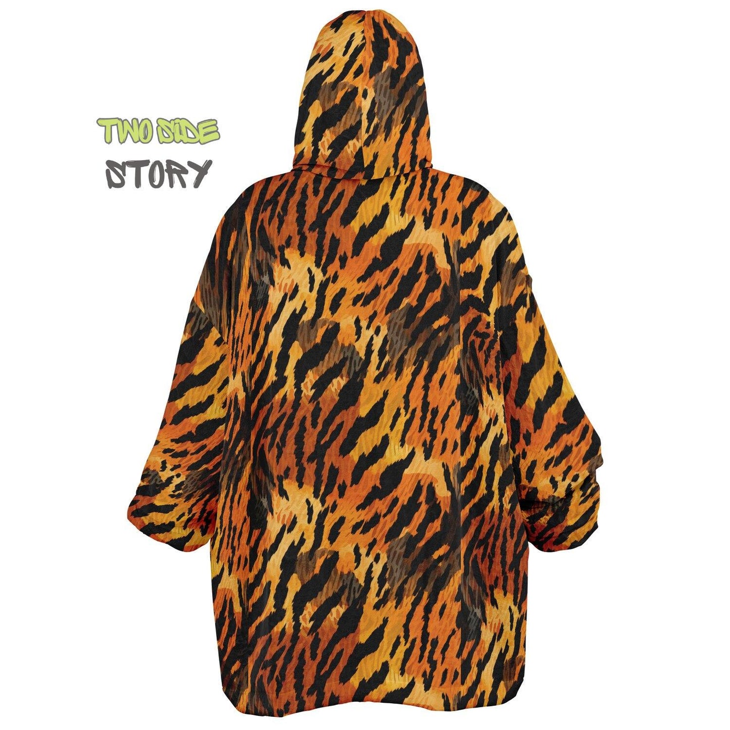 Unisex Animal Print Snug Hoodie,Tiger Print Hooded Blanket,Blanket with Sleeves,Lounge Wear,Unique Gifts,Novelty Gifts, Christmas Gift