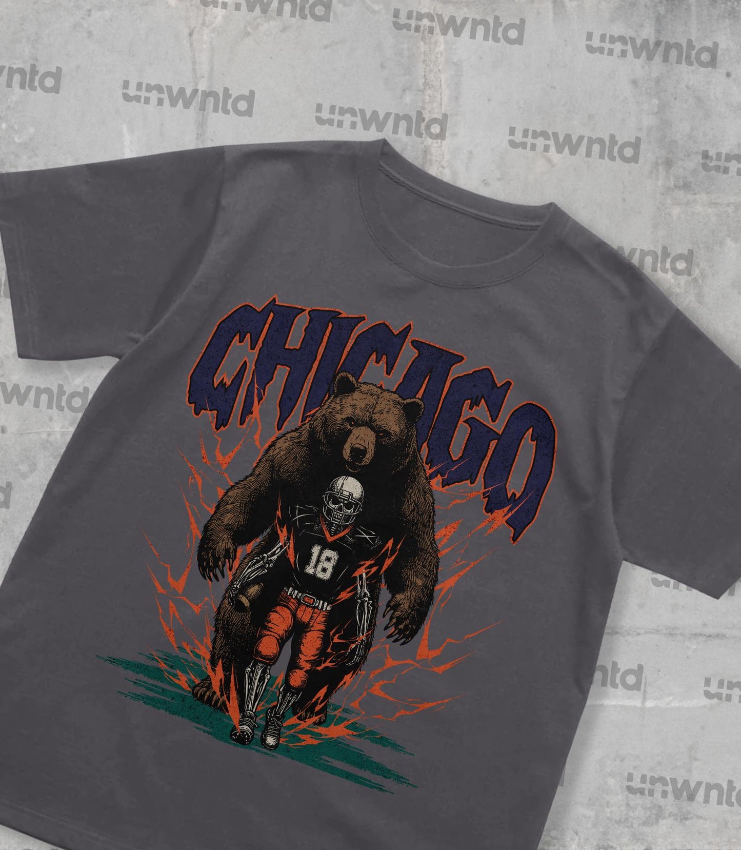 Chicago Football Shirt - Graphic Tees - Skeleton Shirt - Merch Tee - Gift Shirt - Bootleg Shirt - Vintage - Skeleton Football Shirt