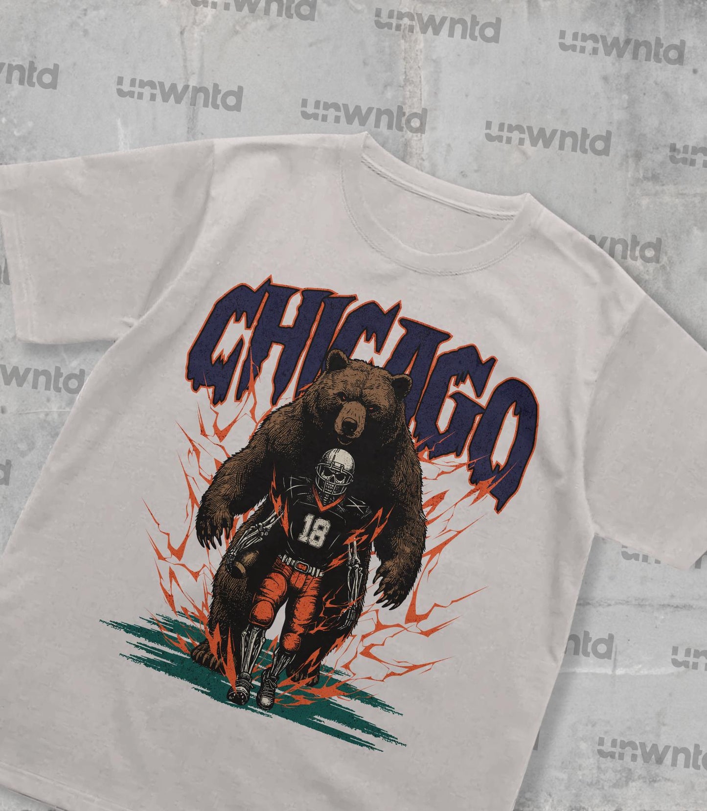 Chicago Football Shirt - Graphic Tees - Skeleton Shirt - Merch Tee - Gift Shirt - Bootleg Shirt - Vintage - Skeleton Football Shirt