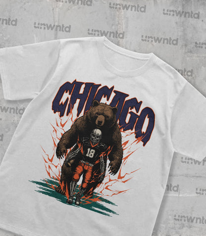 Chicago Football Shirt - Graphic Tees - Skeleton Shirt - Merch Tee - Gift Shirt - Bootleg Shirt - Vintage - Skeleton Football Shirt