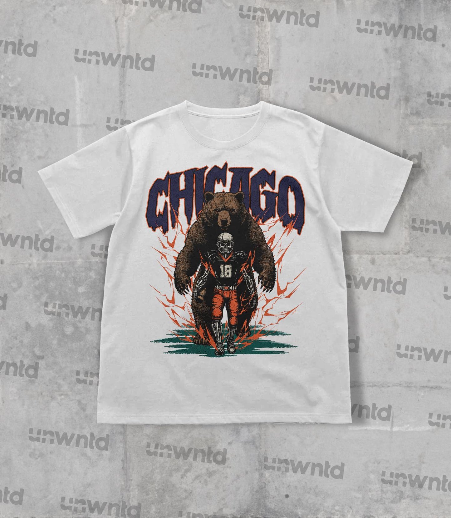 Chicago Football Shirt - Graphic Tees - Skeleton Shirt - Merch Tee - Gift Shirt - Bootleg Shirt - Vintage - Skeleton Football Shirt