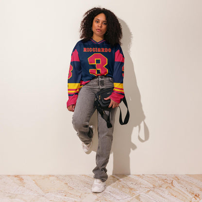 Unisex Oversized Racing Jersey – Lightweight Racing Hockey Jersey with Bold Number 3