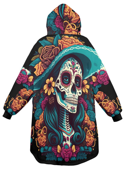 Día De Los Muertos Blanket Hoodie Personalized Cartoon Fleece
